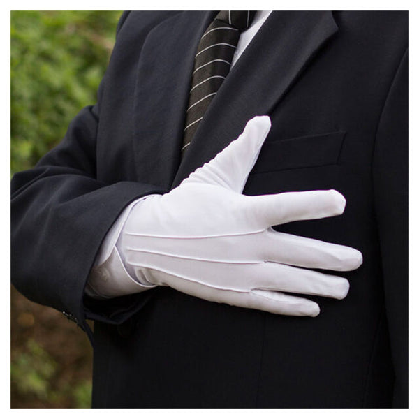 men's formal dress gloves Mens Black Formal Gloves Nylon Stretch Fabric One Size