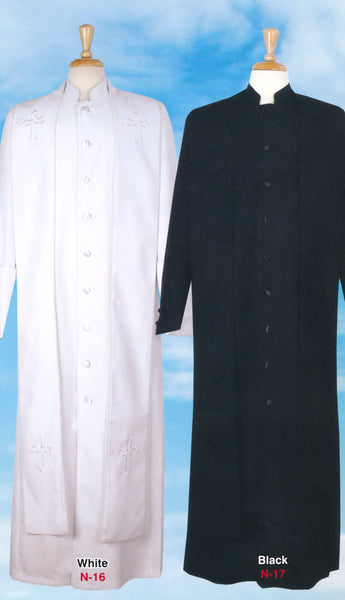 Clergy Robe With Matching Stole (White)